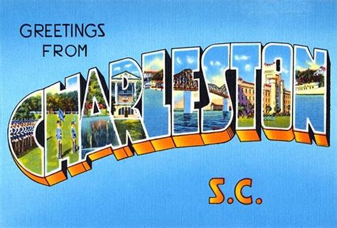 Greetings From Charleston South Carolina 1930s Vintage Postcard