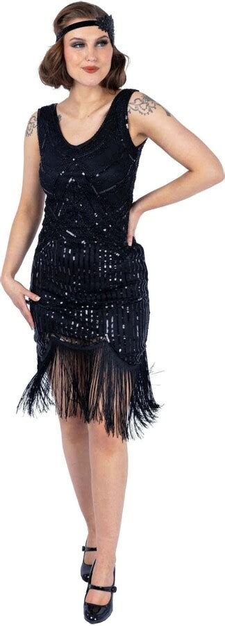 ro rox great gatsby 1920 s cocktail party sequin tassel flapper dress black uk 10 shopstyle