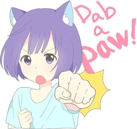 Cat Girl Cat Girl Lovey Paw Stickers Anime Kitty Cartoon Movies