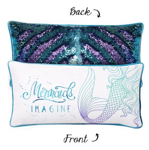 Imagine Mermaid Pillow W Reversible Sequins Back Favorite Things