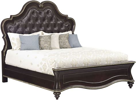 With a neutral black faux leather upholstery, matching this to your home is made easy. Palisades Black Cherry Queen Upholstered Panel Bed from ...