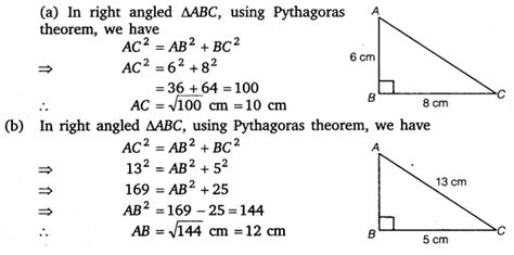 in a right triangle abc ∠b 90° a if ab 6 cm bc 8 cm find ac cbse class 8 maths