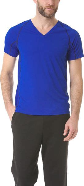 Calvin Klein Performance V Neck T Shirt In Blue For Men Deep