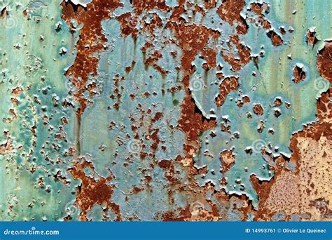 Old Peeling Paint On Rusty Metal Grunge Background Stock Image Image