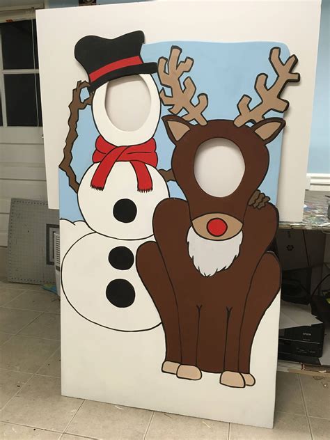 Frosty Photo Booth Prop Christmas Party Decor Face In Hole