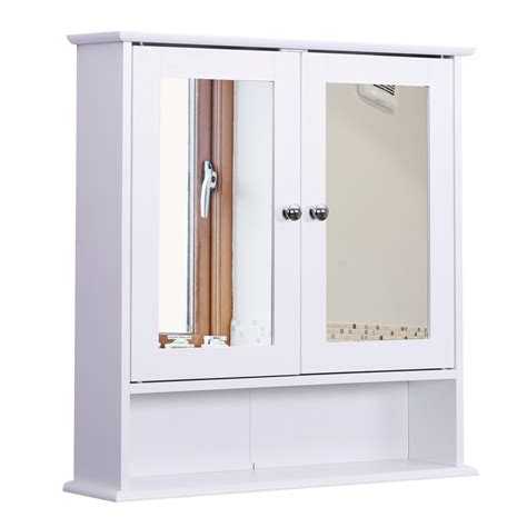 This product is a white wall mounted bathroom cabinet with two full doors design. Kleankin Bathroom Storage Cabinet Wall Mounted Medicine ...