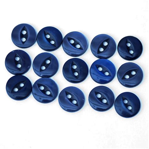 15 Vintage Small Dark Blue Fisheye Buttons 11mm Shop Its A Stitch Up