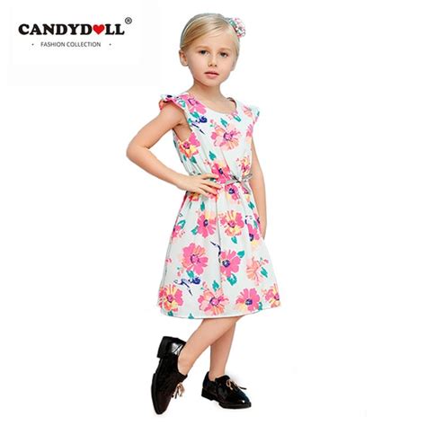 Candydoll Summer Girls Dress Baby Cotton Princess Costume Kids Knee