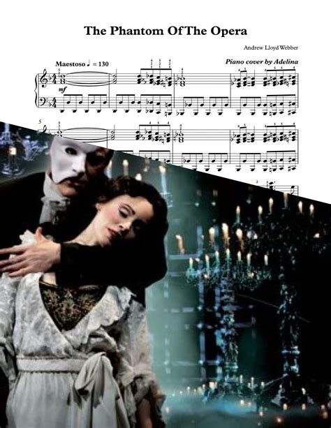 Download sheet music for the phantom of the opera. Phantom of The Opera Piano Sheet Music Download ...