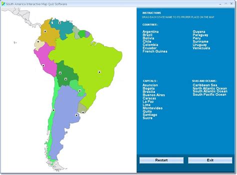 South America Interactive Map Quiz Software 70 Drag And Drop The