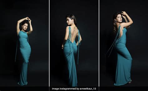 We Bet Avneet Kaurs Backless Ruched Teal Dress Will Steal Your Attention