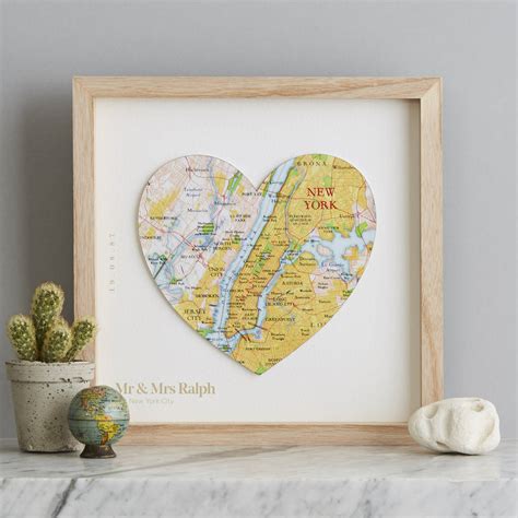 Remind yourself of that special place with one of our beautifully designed custom maps. Personalised Map Location Heart Wedding Print Gift By ...