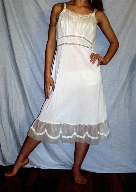 Vintage 1950s Seamprufe White Full Slip New Nwt Nos Size 38 From