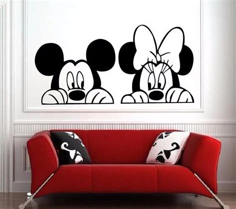 Cartoon Mickey And Minnie Mouse Wall Artcute Animal Vinyl Wall