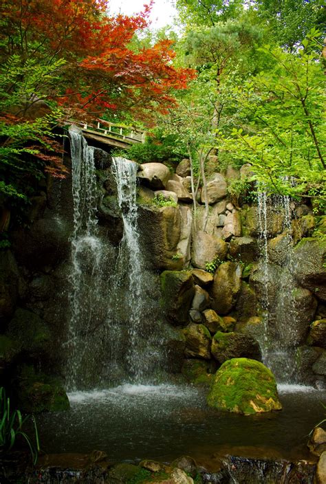 Waterfall At Japanese Garden Illinois Smithsonian Photo Contest
