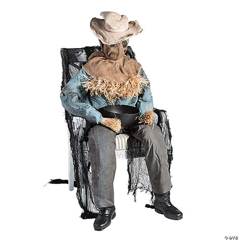 54 Animated Sitting Scarecrow Halloween Decoration Oriental Trading