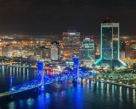 Jacksonville Skyline At Night Ii Exploring Light Photography