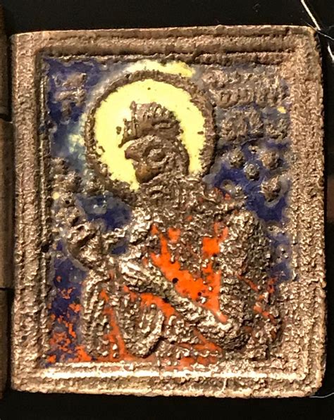 19th Century Russian Orthodox Enameled Bronze Folding Traveling Altar Icon For Sale At 1stdibs