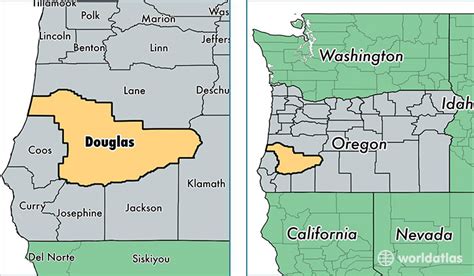 Douglas County Oregon Map Of Douglas County Or Where Is Douglas