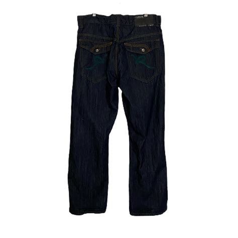 Rocawear Streetwear Hip Hop Jeans Denim Flap Button Logo Pockets Sz 38