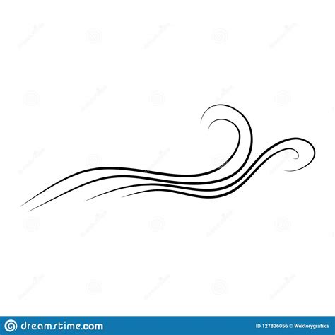 Wind Doodle Blow, Gust Design Isolated On White Background Vector