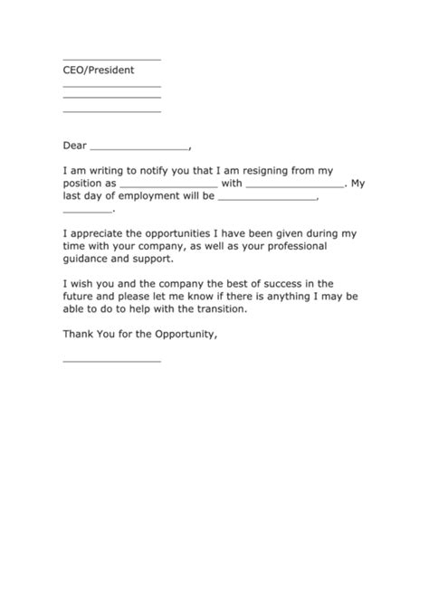 Resignation Letter Samples Fillable Printable Pdf And Forms Porn
