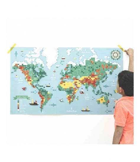 Map monde carte du monde en pixel art planisphère Poppik Sticker
