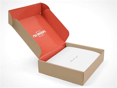 The gift box is a practical gift package equipped with the gift of relatives and friends for the main purpose, and is an extension of the social needs of a function of packaging. Open Gift Box Package Branding PSD Mockup - PSD Mockups