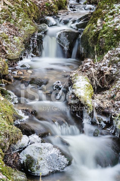 Small Creek With A Waterfall Close Up Stock Photo Royalty Free
