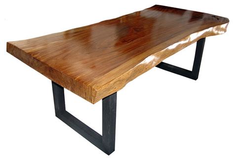 Solid Slab Acacia Wood Dining Table By Flowbkk Contemporary Dining