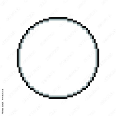 Pixel Circle Pixelated Circular Border 8 Bits Pixelart Icon Can Be