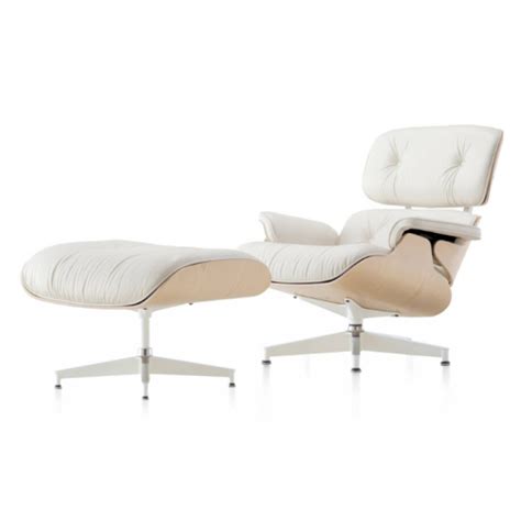 Eames Lounge Chair And Ottoman White Italian Leather With Rosewood