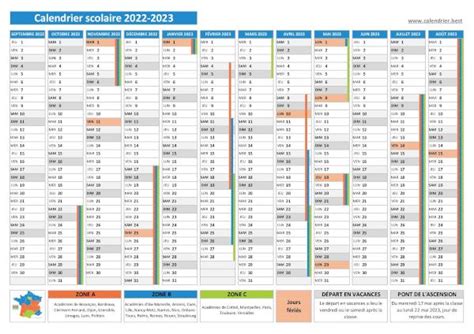 Dates Des Vacances Scolaires 2022 2023 Calendrier Scolaire 2022 2023