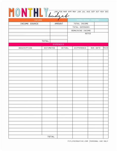 Printable Spreadsheet For Monthly Bills With Regard To Bills Organizer