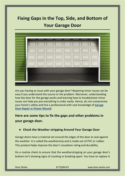 Fixing Gaps In The Top Side And Bottom Of Your Garage Door By Door