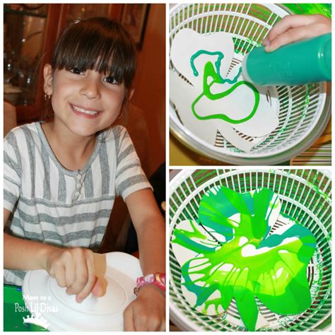 Mom To 2 Posh Lil Divas Spin Art And Blotto Paint Shamrock Art For