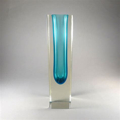Talisman A Large Rare Rectangular Murano Sommerso Glass Vase