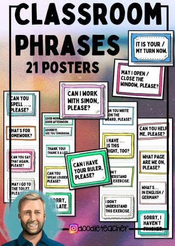 Applying these classroom rules as part of classroom routines can make a positive impact on the student behaviour over the time. Classroom Phrases - Poster - Unterrichtsmaterial in den ...