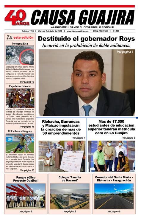 Nuestra Edición De Hoy Viernes 2072021 Causa Guajira