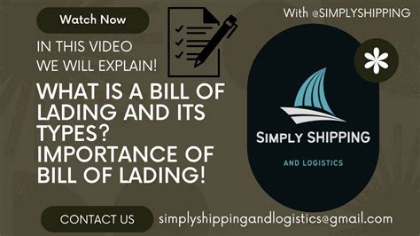 What Is A Bill Of Lading And Its Types And Importance A
