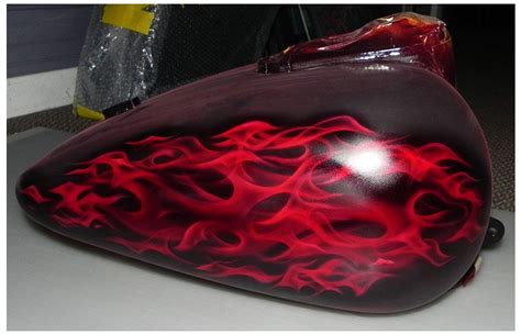 This Is Red Kandy Realistic Flames Painted On A Harley Davidson