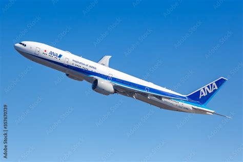 Ana All Nippon Airlines Boeing 777 300er Airplane New York Jfk Airport In The United States