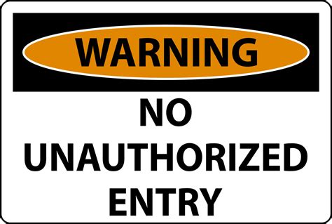Warning No Unauthorized Entry Sign On White Background 15293028 Vector