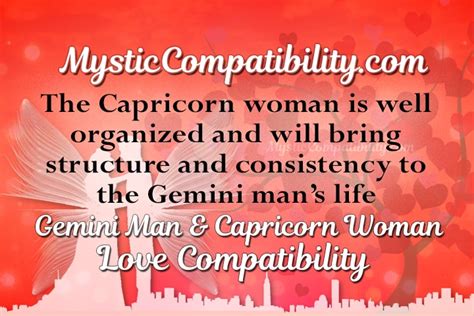 Gemini Man Capricorn Woman Compatibility Mystic Compatibility