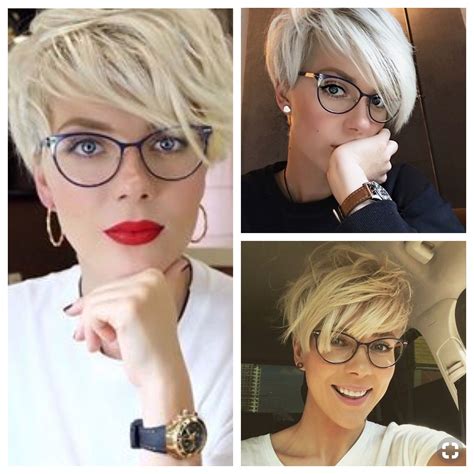 Pin By Elise Adams On Hair And Beauty Short Blonde Hair Short Hair Glasses Short Hair Haircuts