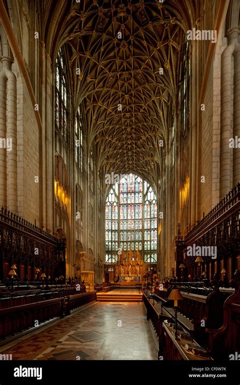 Interior Of Gloucester Cathedral From The Quire Towards The Transept Of