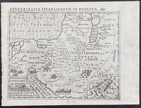 Bid Now Mercator Map Of The Holy Land Showing The 40 Year Wandering