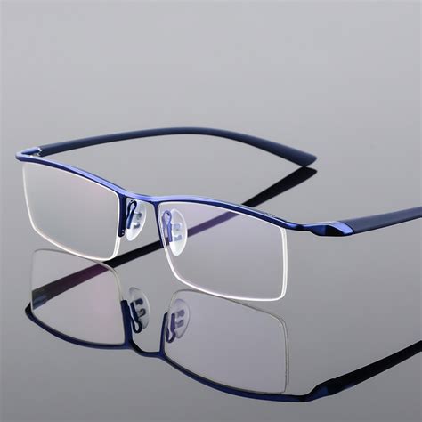 Browline Half Rim Metal Glasses Frame For Men Eyeglasses Fashion Cool Optical Eyewear Man