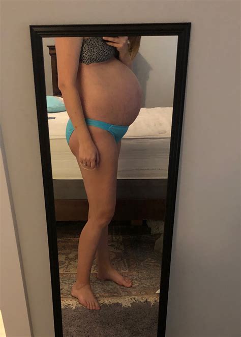 My Week Pregnant Wife Showing Off Her Bump In A Bikini Too Bad We