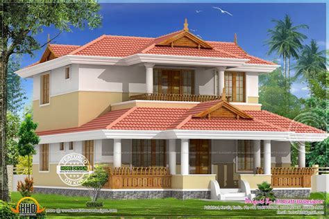 Traditional Kerala Style House Plan With Two Elevations Architecture